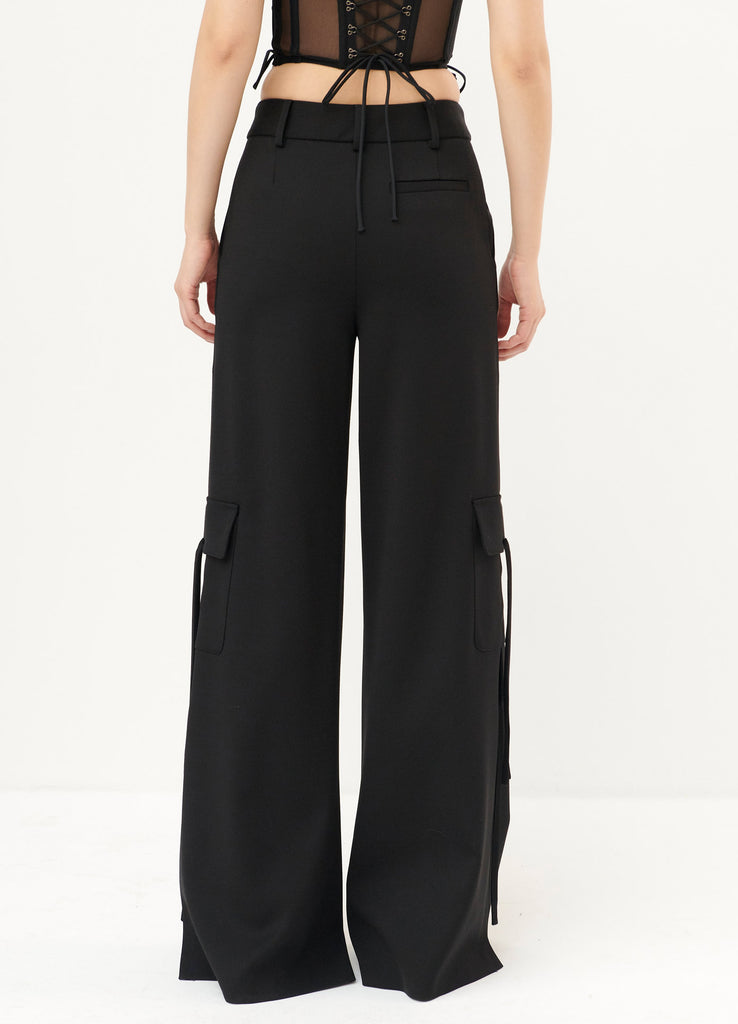 Wide side-slit trousers - Black - Ladies | H&M IN